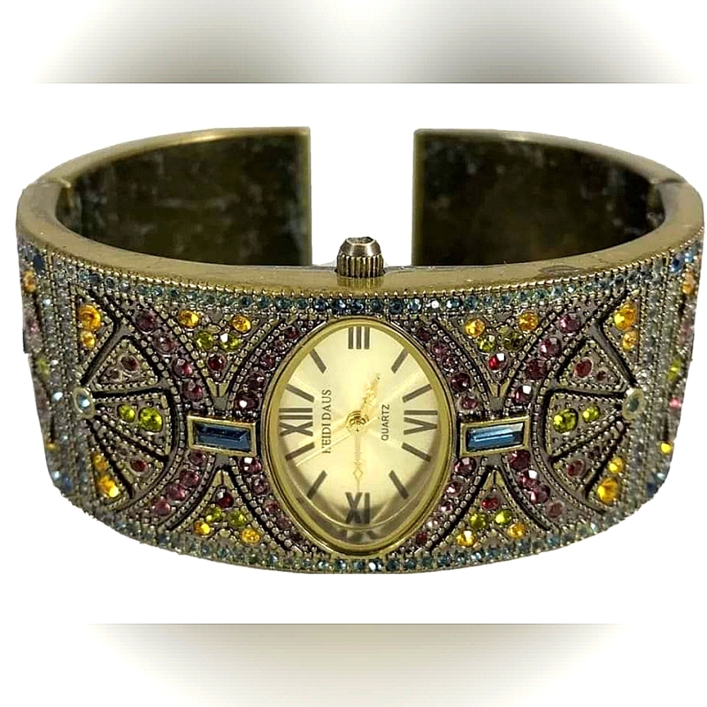 Vintage Heidi Daus Bangle Costume Bracelet Watch